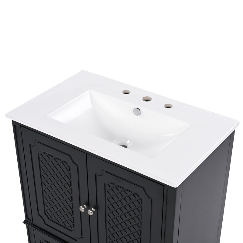 Bathroom Vanity With Sink, Soft Closing Door, Multi Functional Storage by HouseOfZazla