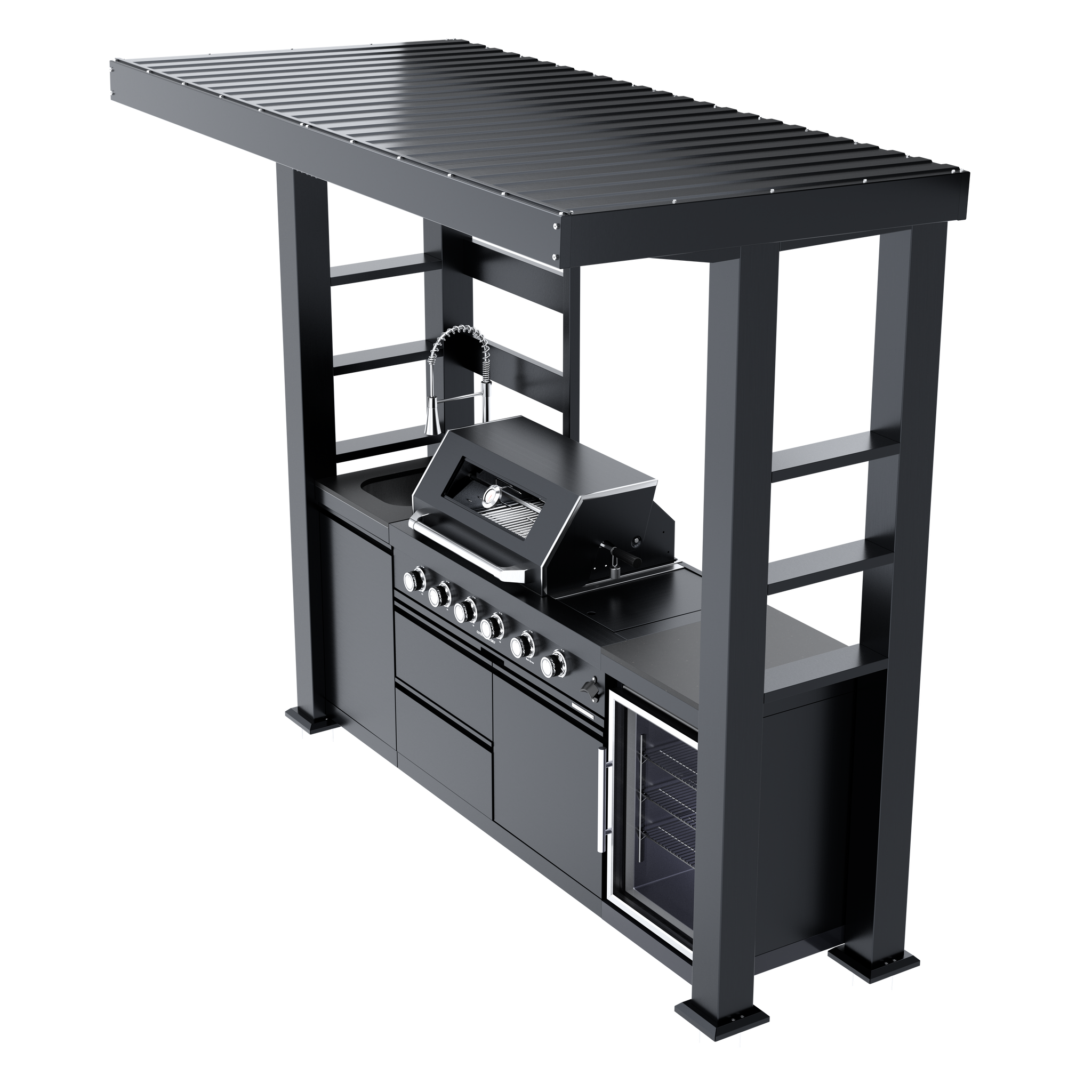 97-Inch 4-Burner Deluxe Stainless Steel Gas Outdoor Kitchen Grill by HouseOfZazla