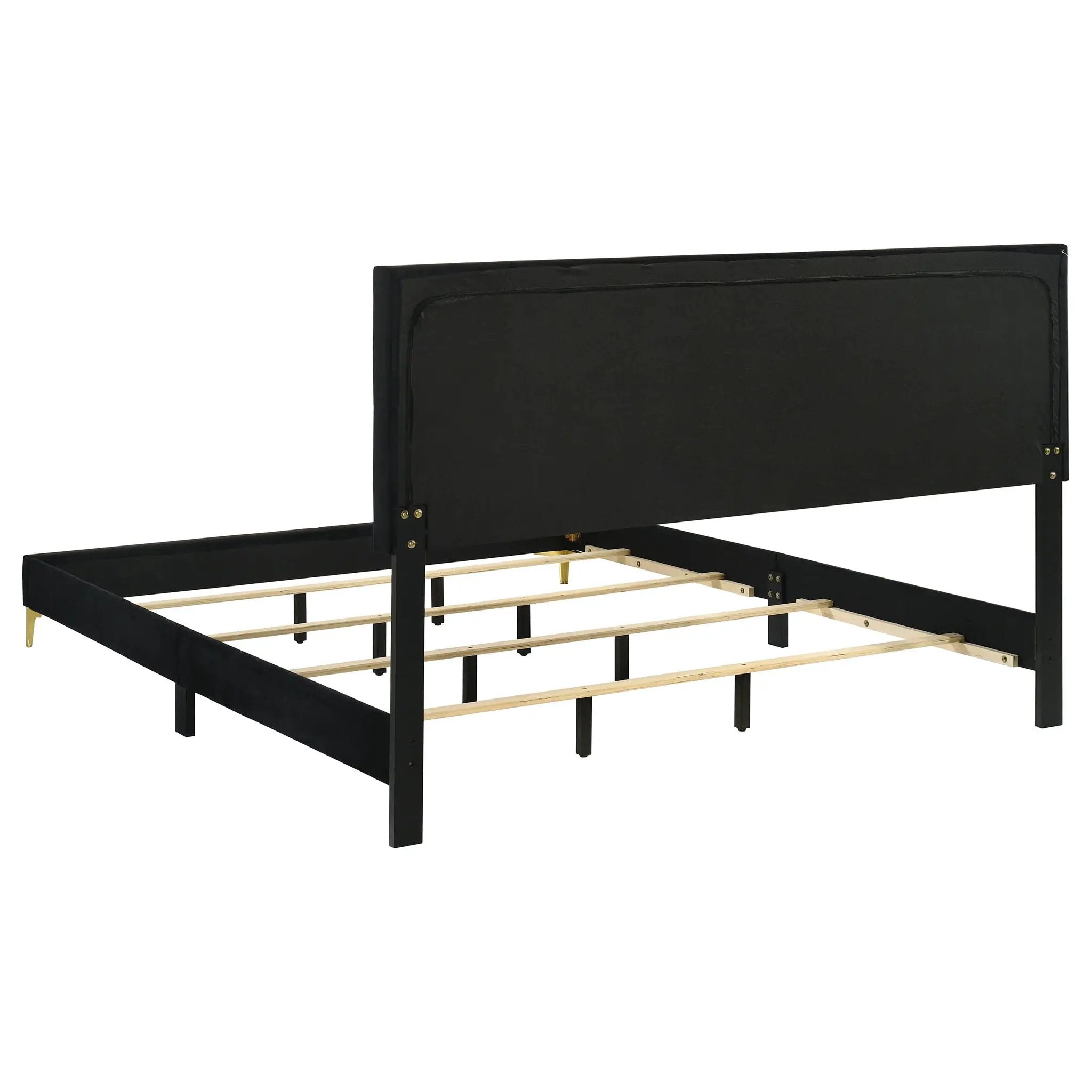 Kendall Upholstered Eastern King Panel Bed Black by Unique Piece Furniture