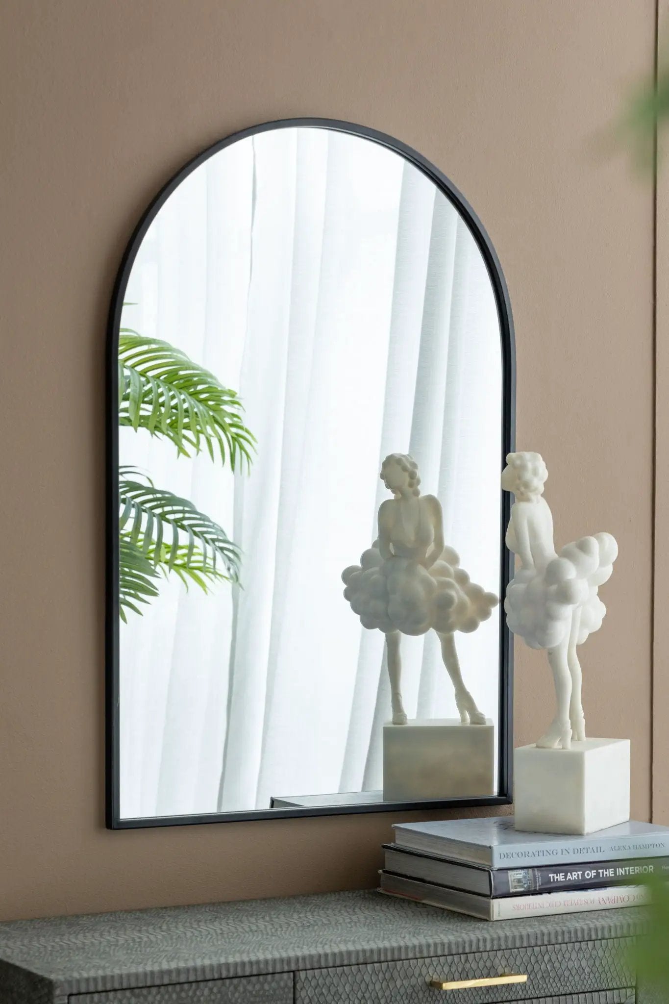 Arched Mirror With Metal Frame, Wall Mirror For Living Room Bedroom Entryway by Unique Piece Furniture