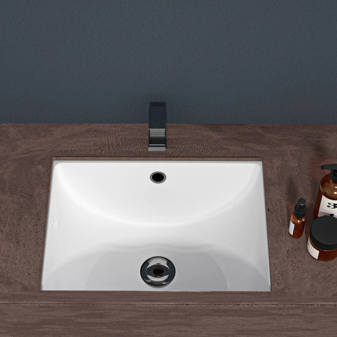 Modern Ceramic Undermount Bathroom Sink With Overflow, High Quality by HouseOfZazla