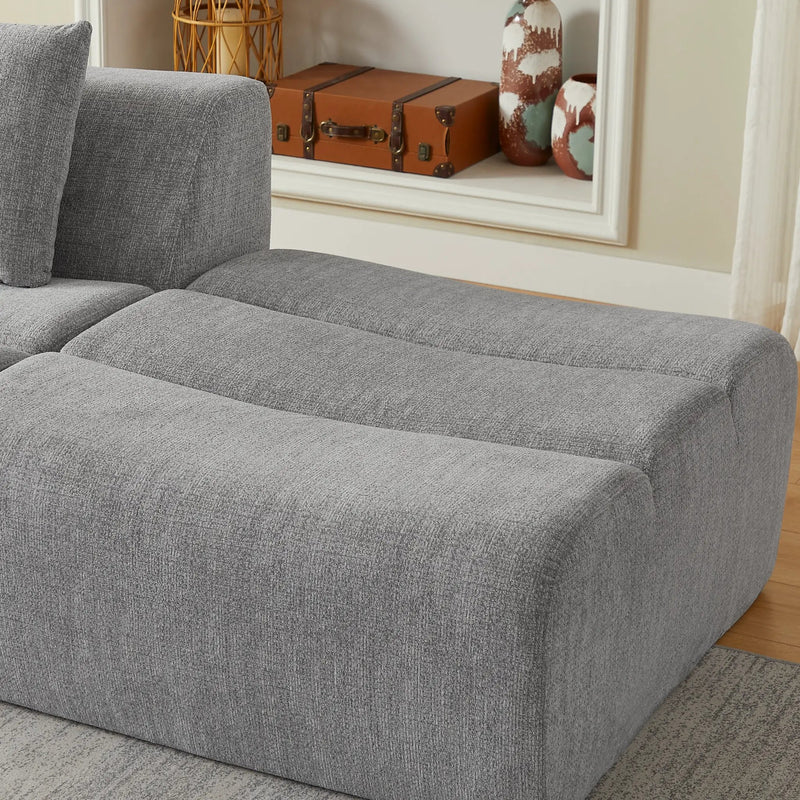 Oversized 3 Seater Compressed Sofa with Chenille Fabric by HouseOfZazla