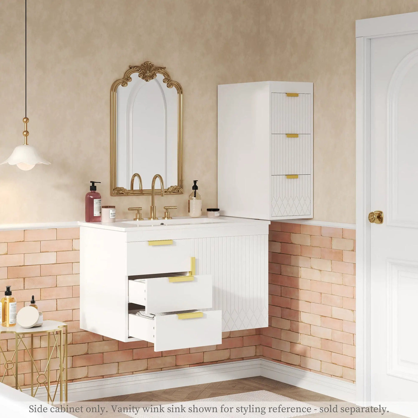 Modern Wall Mounted Floating Cabinet With Drawers For Bathroom by Unique Piece Furniture