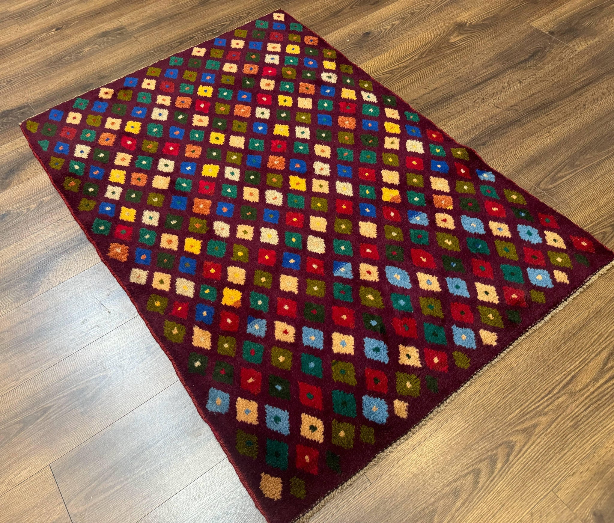 Balouch Rug 3x5, Afghan Rug, Purple-Maroon, Multicolor, Tribal Rug by Jewel Rugs