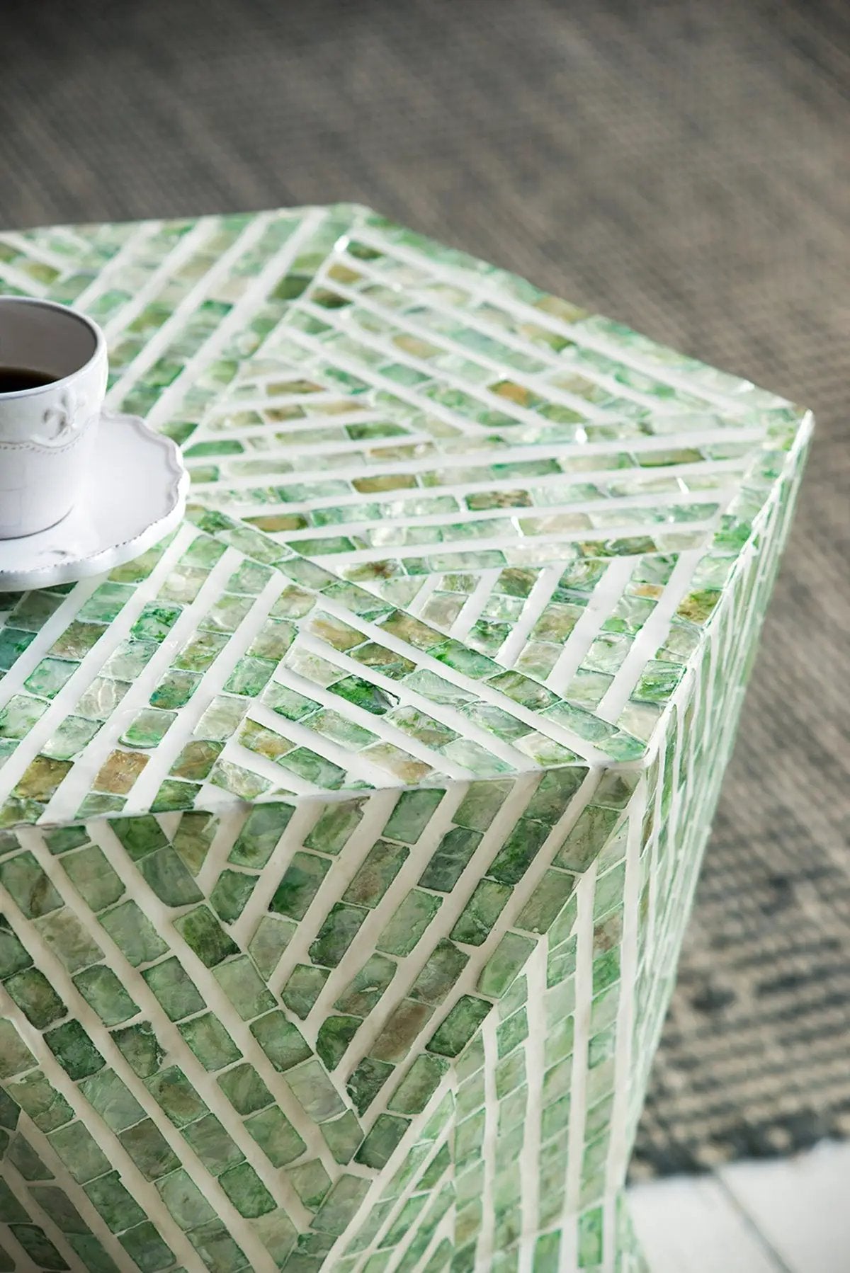 19x19x20" Tapered Green Pedestal Stool by HouseOfZazla