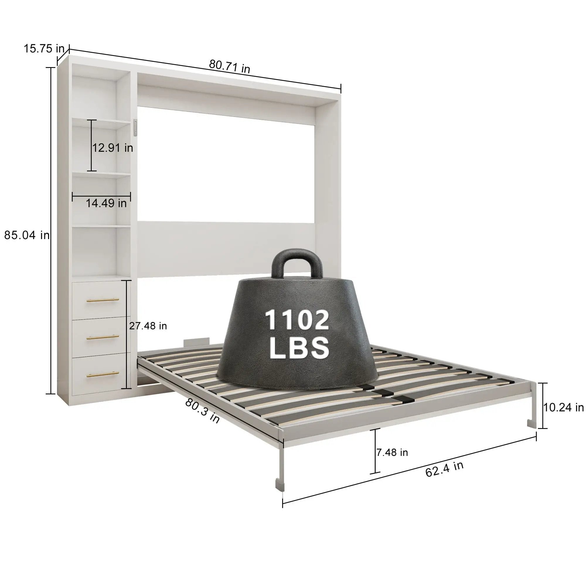 Folding Vertical Murphy Wall Bed by HouseOfZazla