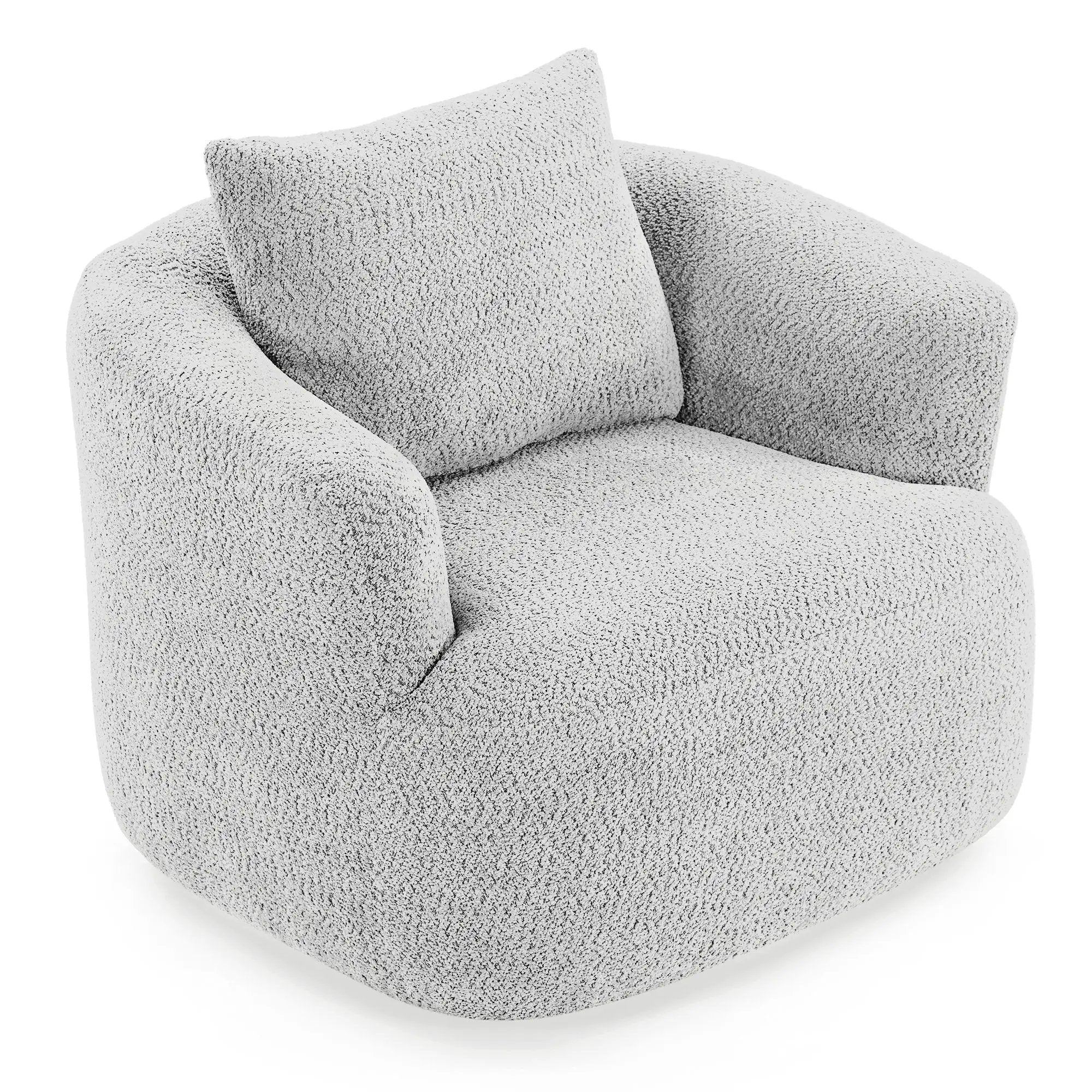 360° Swivel Barrel Sofa Chair With Throw Pillow, Upholstered Accent Chair by HouseOfZazla