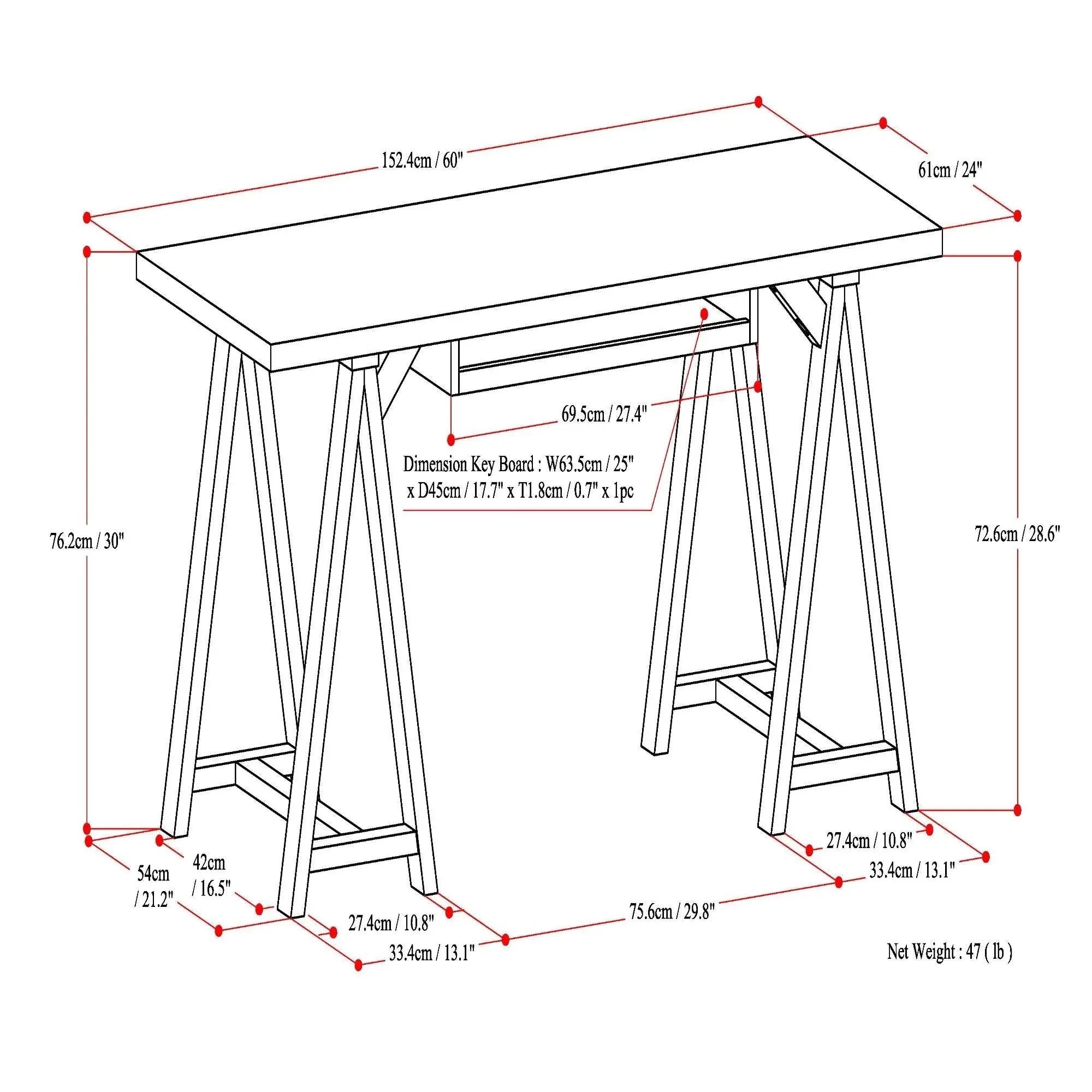 Sawhorse - Handcrafted Desk by Unique Piece Furniture