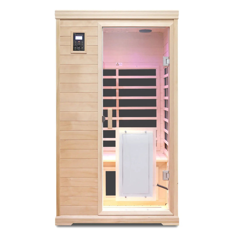 2 Person Far Infrared Hemlock Indoor Sauna Room - Natural by HouseOfZazla