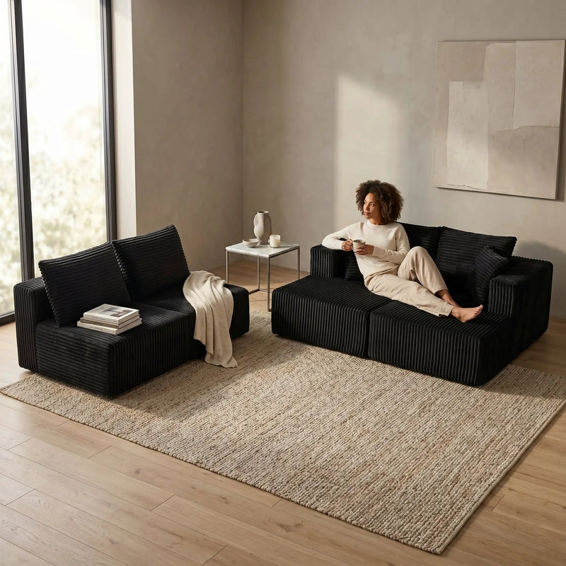 132.1 Inch Modular Sectional Sofa with Double Chaise by HouseOfZazla