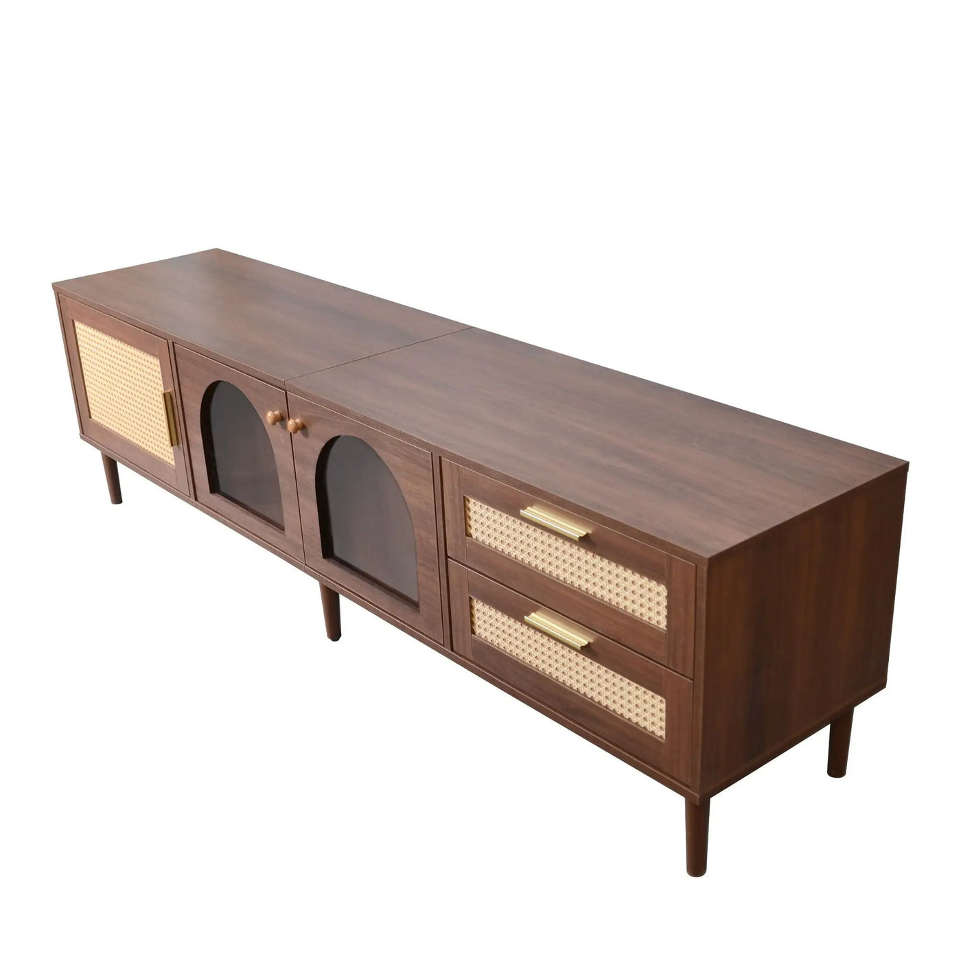 TV Stand With App-Controlled LED Lights, 2 Drawers & Door Storage by Unique Piece Furniture