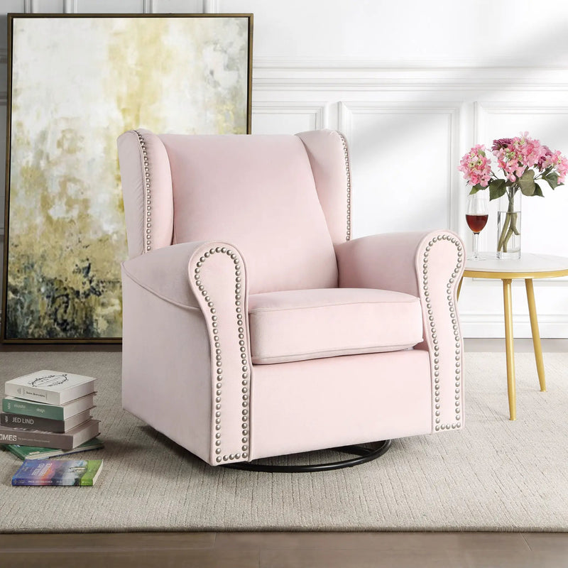 Tamaki - Glider Chair With Swivel - Pink by Unique Piece Furniture