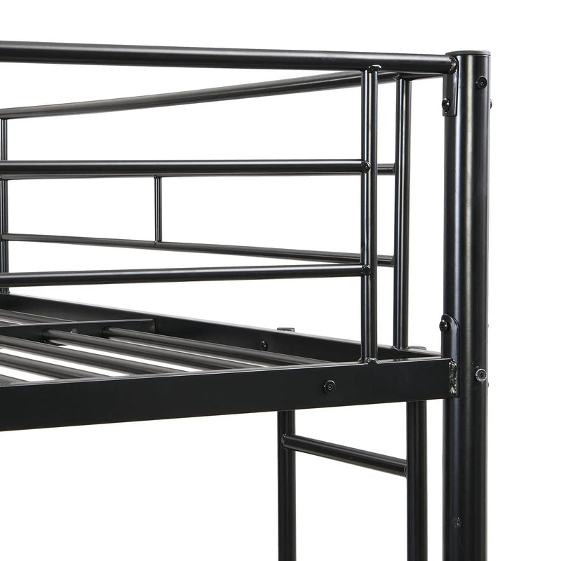 Modern Metal Bunk Bed, Full Over Full, No Box Spring Needed - Black by HouseOfZazla