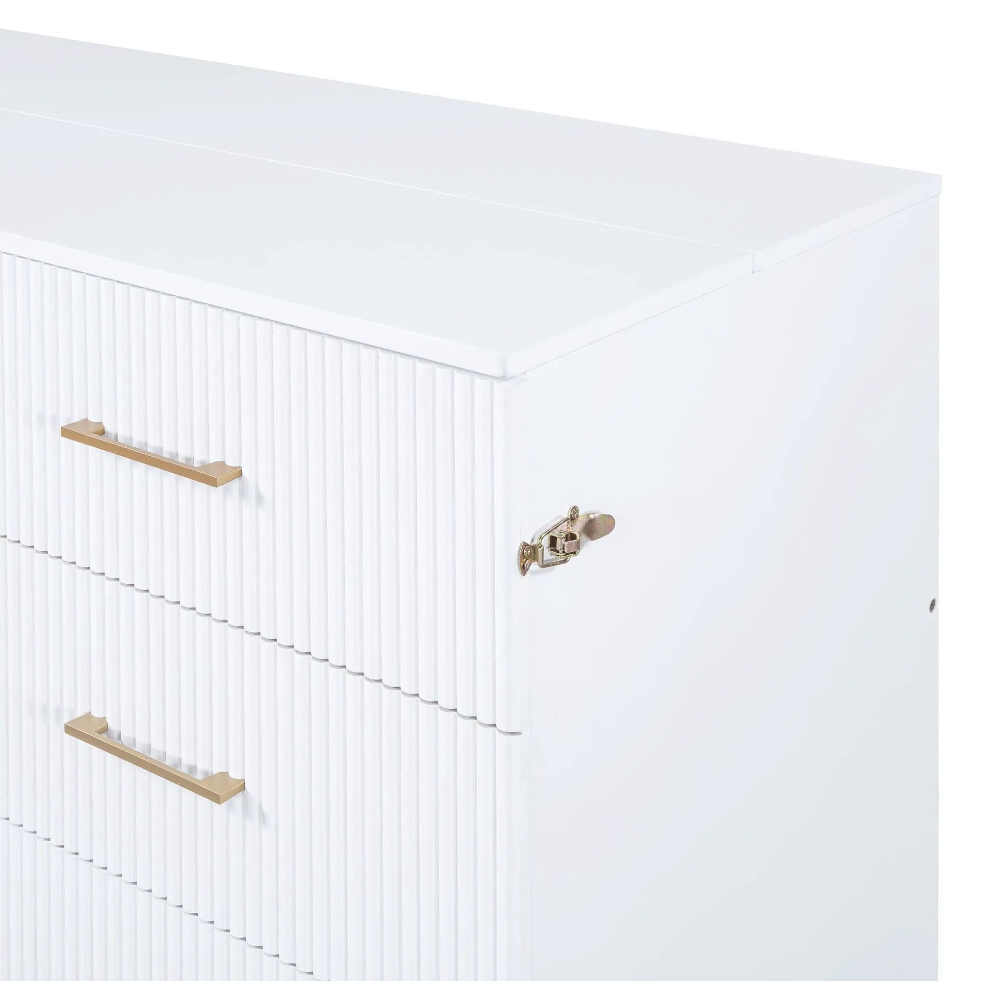 Murphy Bed With Frosted Glass Doors Design, Fake Drawers, Metal Legs by HouseOfZazla