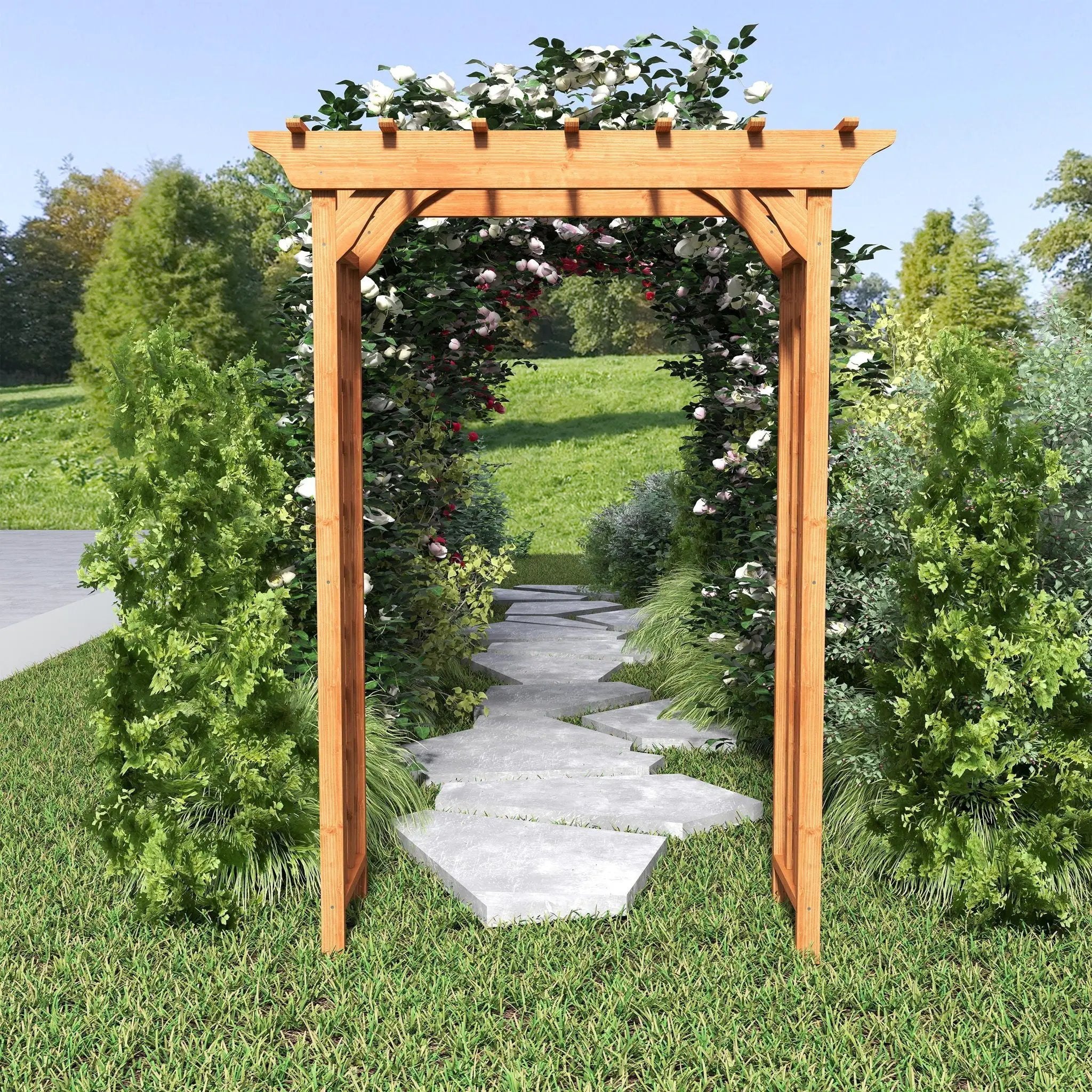 Arbor, Wedding Arch For Ceremony, Trellis For Plant Climbing, Christmas Decor Pergola For Garden Backyard - Yellow by HouseOfZazla