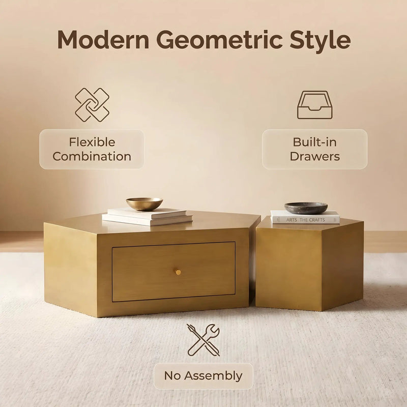 Modern Geometric Coffee Table Set of 2 by HouseOfZazla