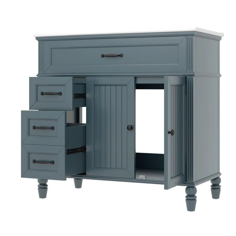 Bathroom Vanity With Sink, Freestanding Cabinet & Drawers by HouseOfZazla