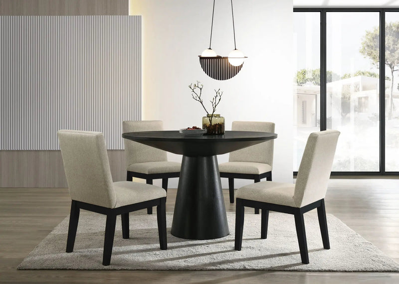 Jasper - Contemporary Round Dining Table With Finish Chairs by HouseOfZazla
