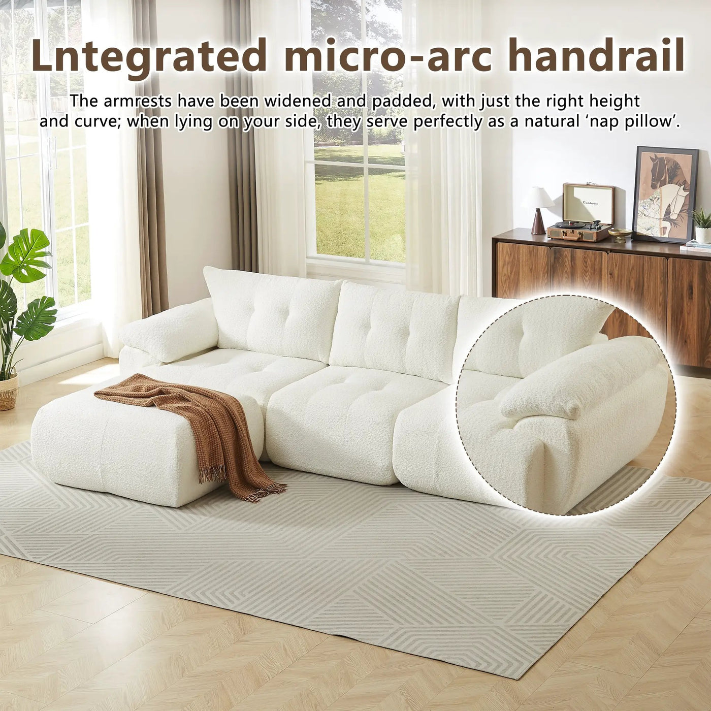 115'' Large Modern 3-Seater Sofa by HouseOfZazla