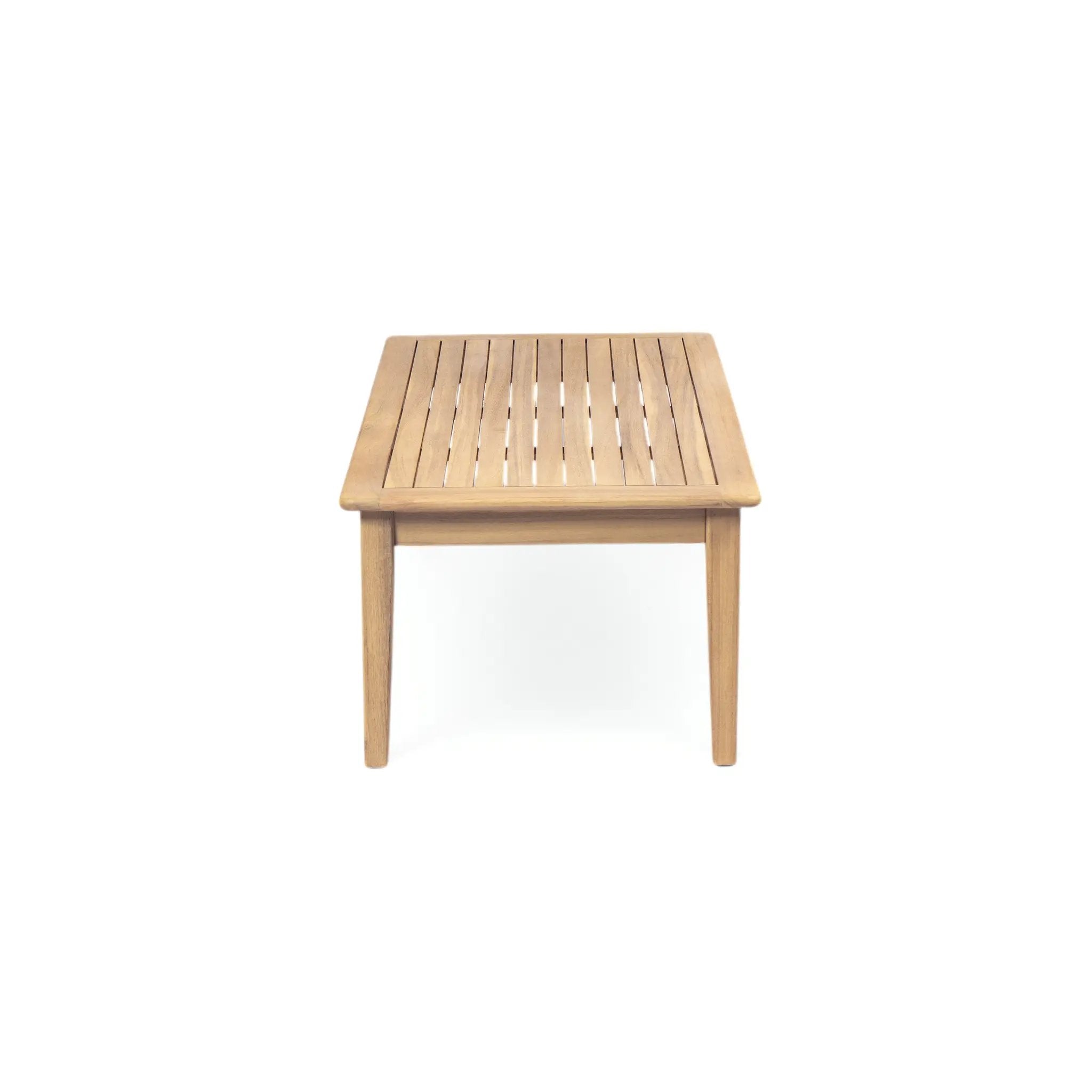 Outdoor Acacia Wood Loveseat with Coffee Table, Light Teak Frame by HouseOfZazla