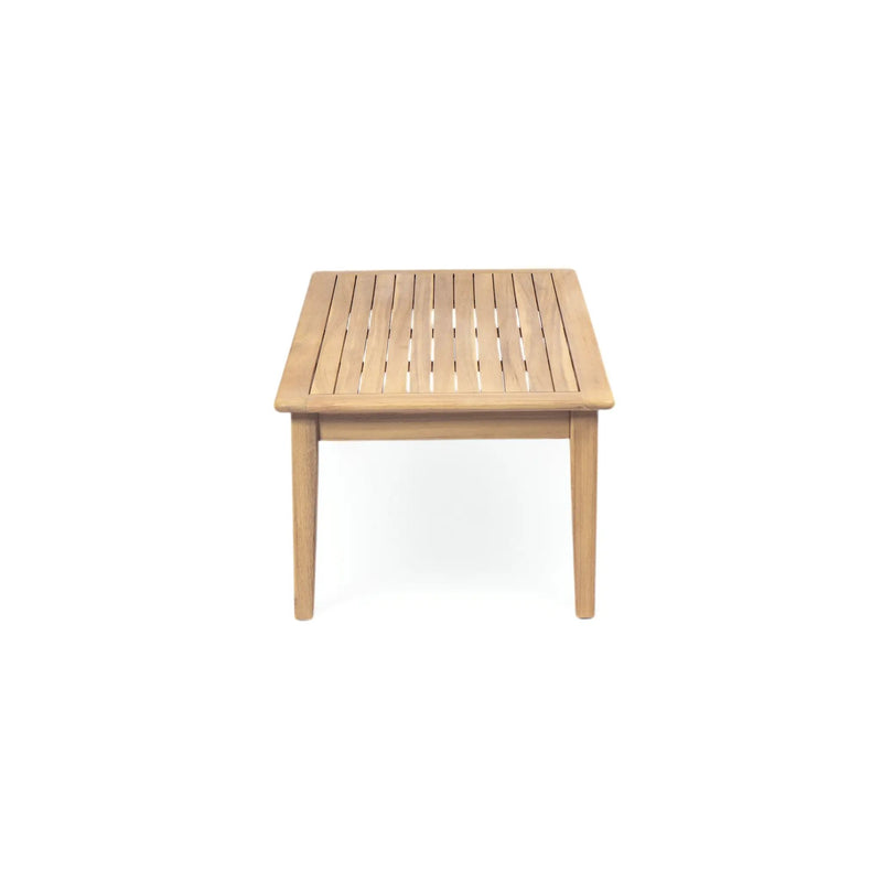 Outdoor Acacia Wood Loveseat with Coffee Table, Light Teak Frame by HouseOfZazla