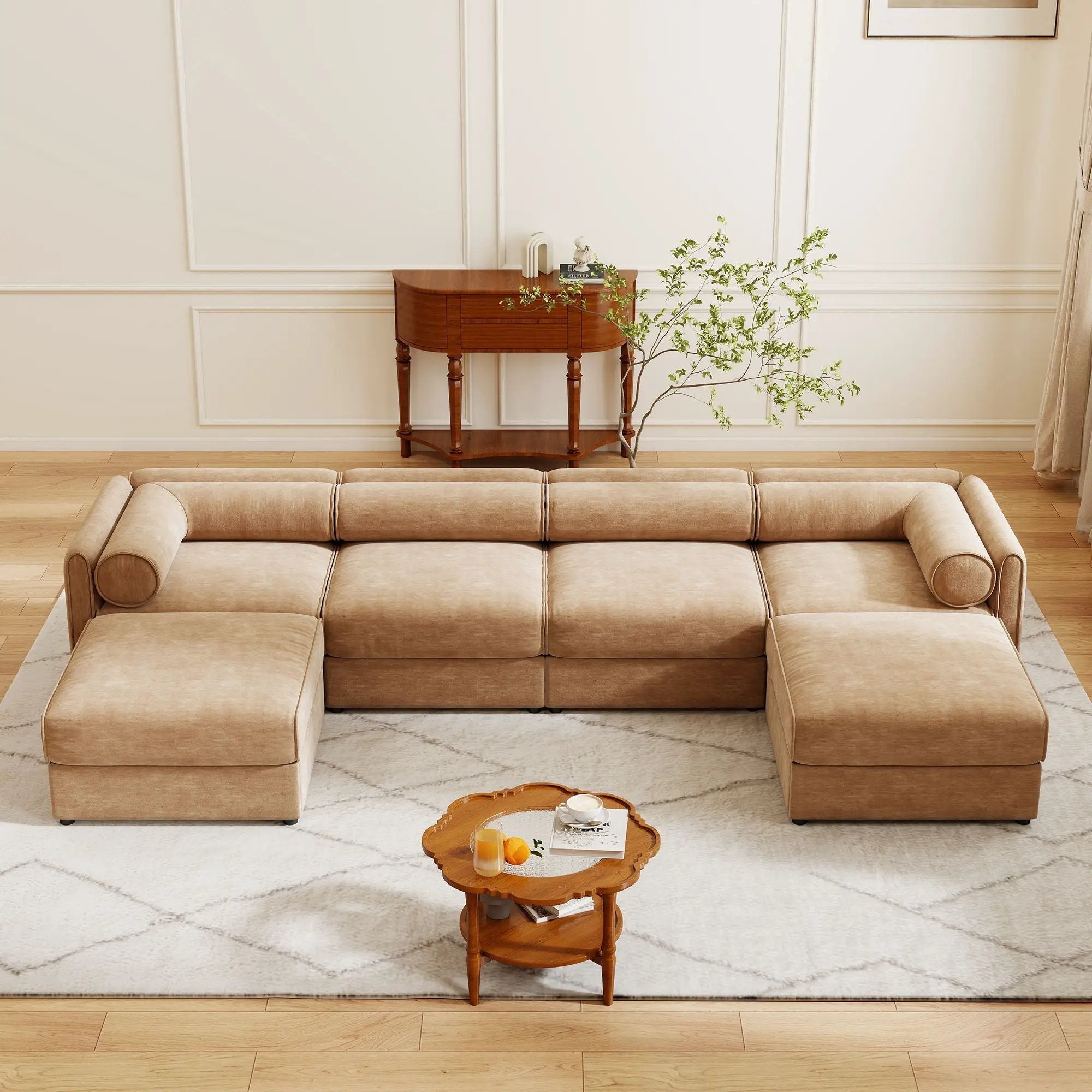 Contemporary Elegant Sofa With Storage And Ottoman by HouseOfZazla