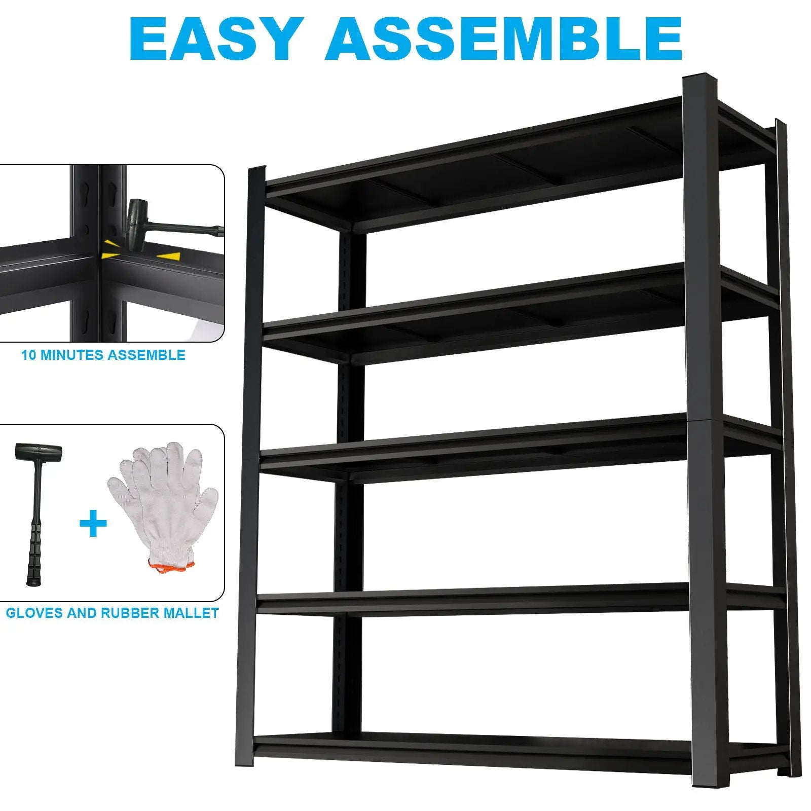 Tall Metal Shelves With Removable Dividers Are High Capacity And Load Bearing For Garages, Kitchens And Offices by HouseOfZazla