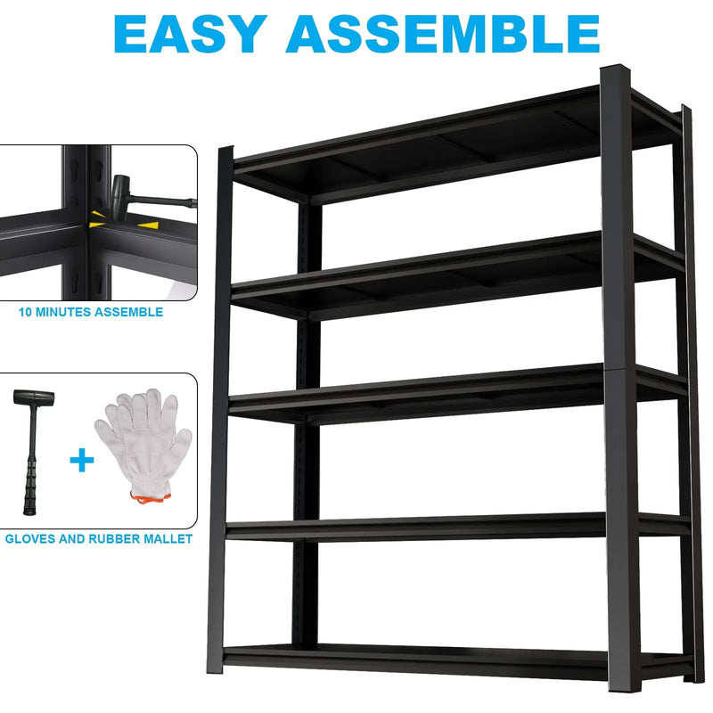 Tall Metal Shelves With Removable Dividers Are High Capacity And Load Bearing For Garages, Kitchens And Offices by HouseOfZazla