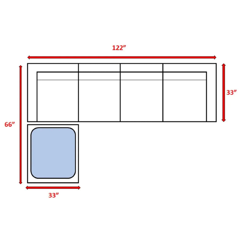 Wide Patio Sectional With Cushions - Brown by Unique Piece Furniture
