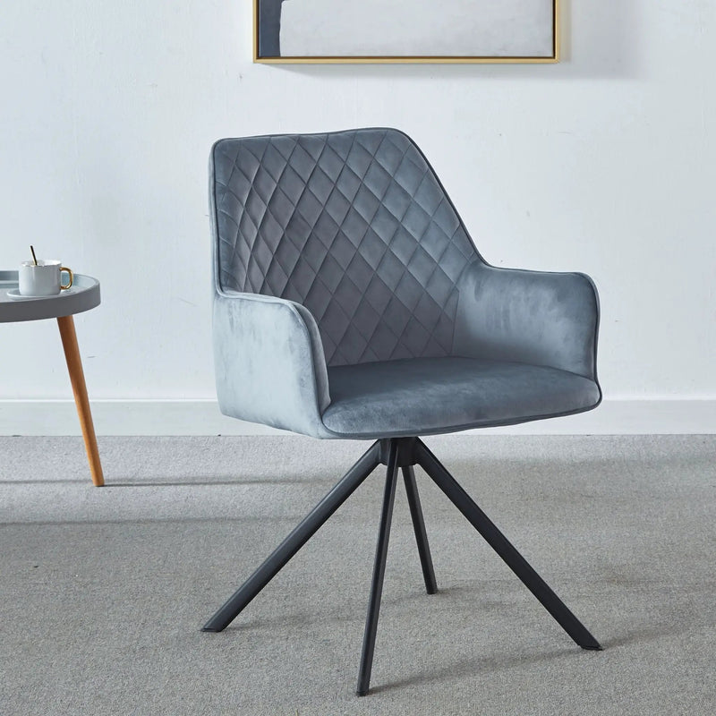 Modern Desk Chair No Wheel, Ergonomic Office Chair Home Office Upholstered Chair, Computer Chair For Bedroom, Reception Room, Living Room With Metal Legs - Blue by Unique Piece Furniture