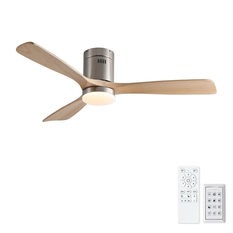 Low Profile Flush Mount Intergrated LED Ceiling Fan With Light And Silent Reversible Motor by Unique Piece Furniture