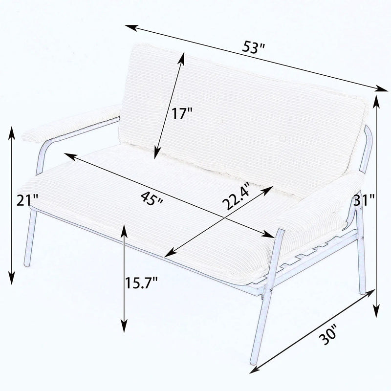 Modern Metal Frame Sofa With Sponge Filling For Compact Spaces And Versatile Use