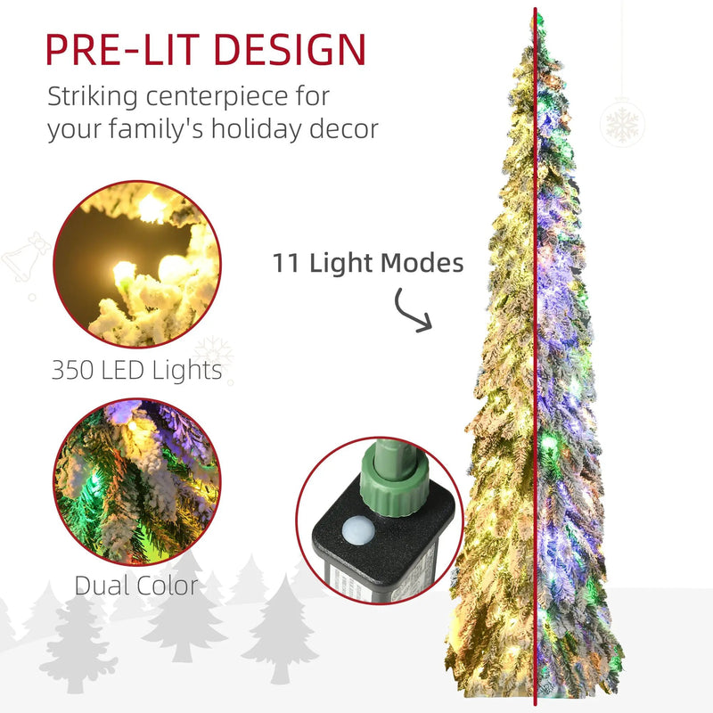 HOMCOM 7ft Tall Prelit Pencil Artificial Christmas Tree by HouseOfZazla