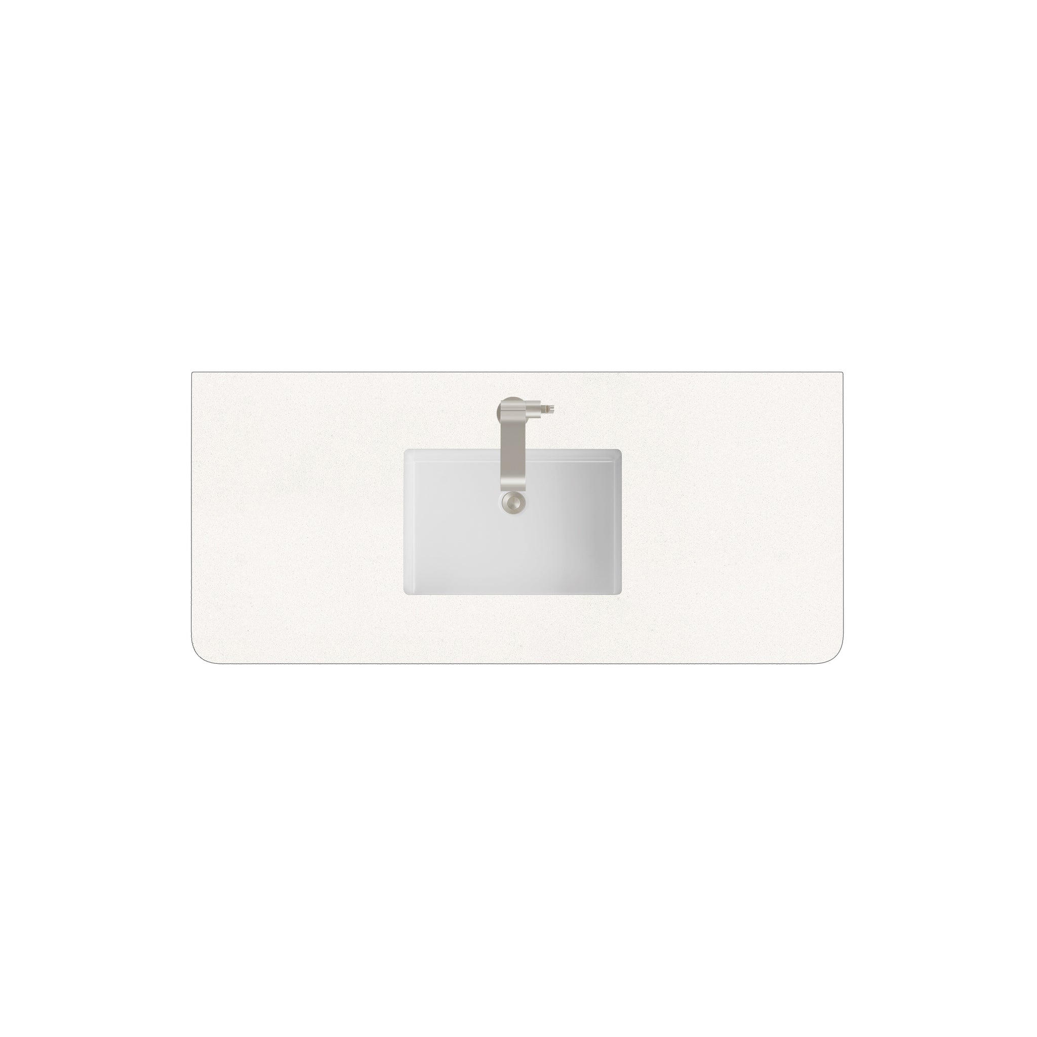 James Martin 48" Single Vanity Top with White Zeus (Radius Cut) countertop