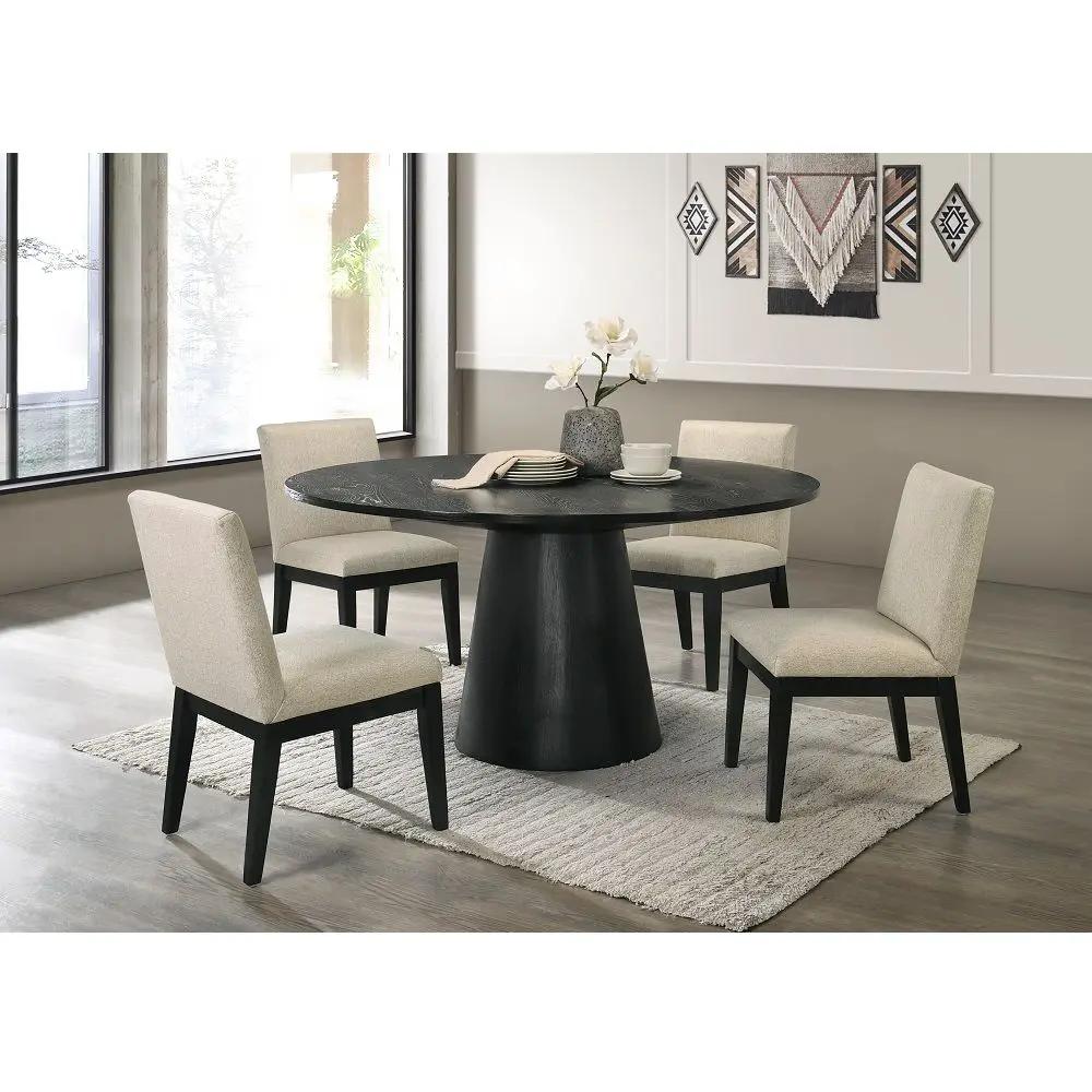 Froja - Side Chair (Set of 2) - Beige Fabric & Black by Unique Piece Furniture