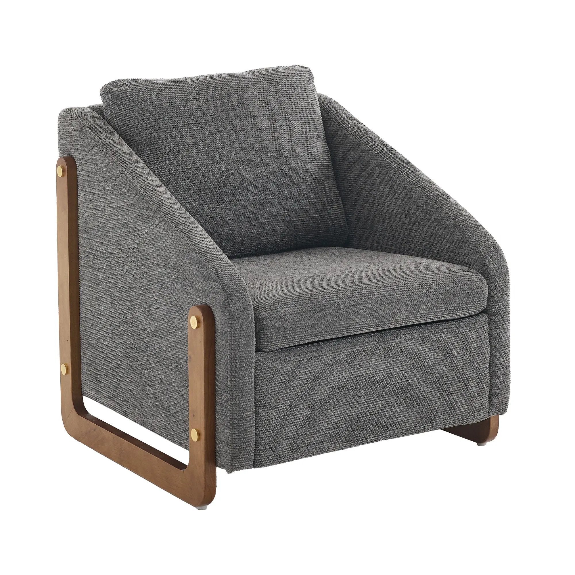 Modern Upholstered Armchair With Wooden Side Frame by Unique Piece Furniture