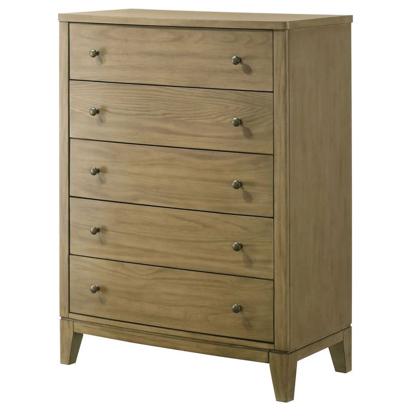 Menlo - 5 Drawer Bedroom Chest Of Drawers - Natural by HouseOfZazla