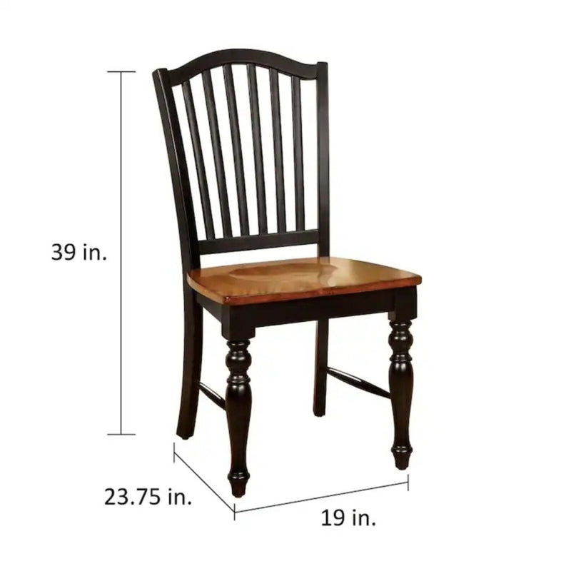 Dining Side Chairs (Set of 2) - Black / Oak by HouseOfZazla