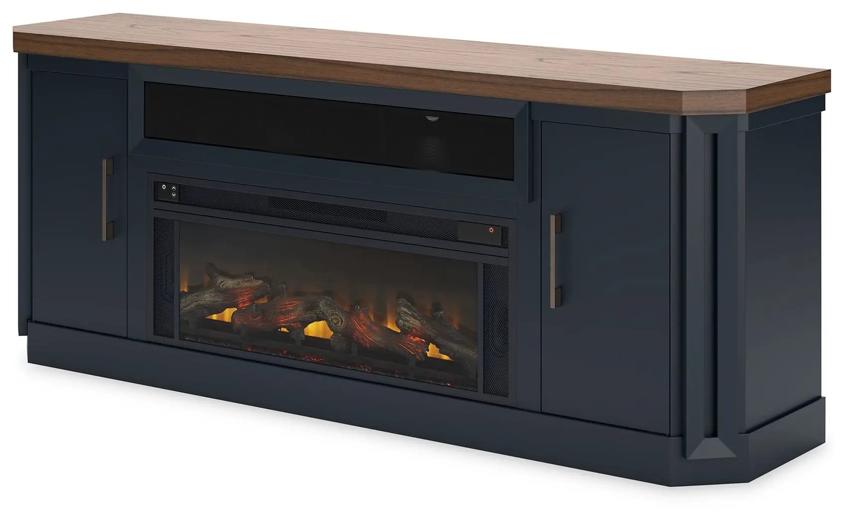 Landocken - 83" TV Stand With Electric Fireplace - Two-tone by Unique Piece Furniture