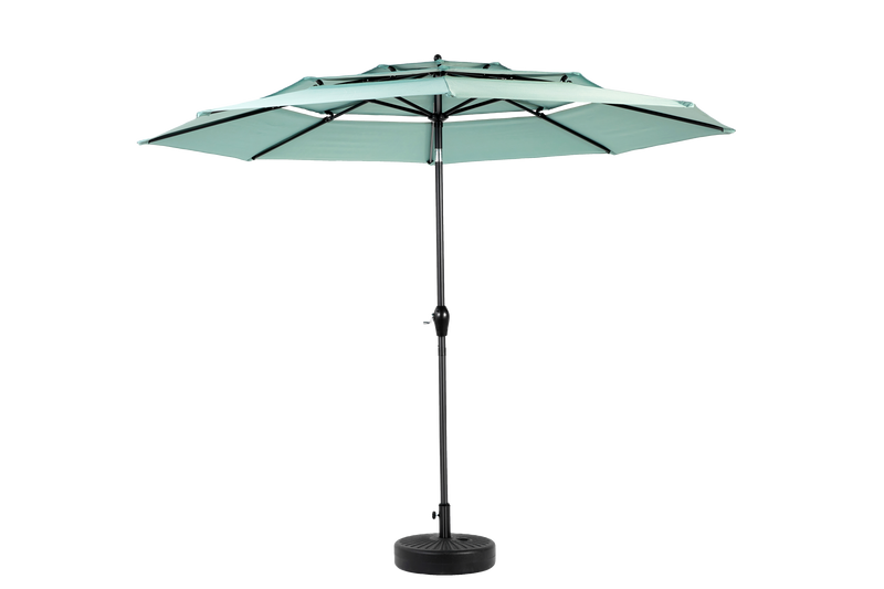 Aluminium 10ft 3 Tier Auto-Tilt Outdoor Patio Umbrella - Light Green by HouseOfZazla