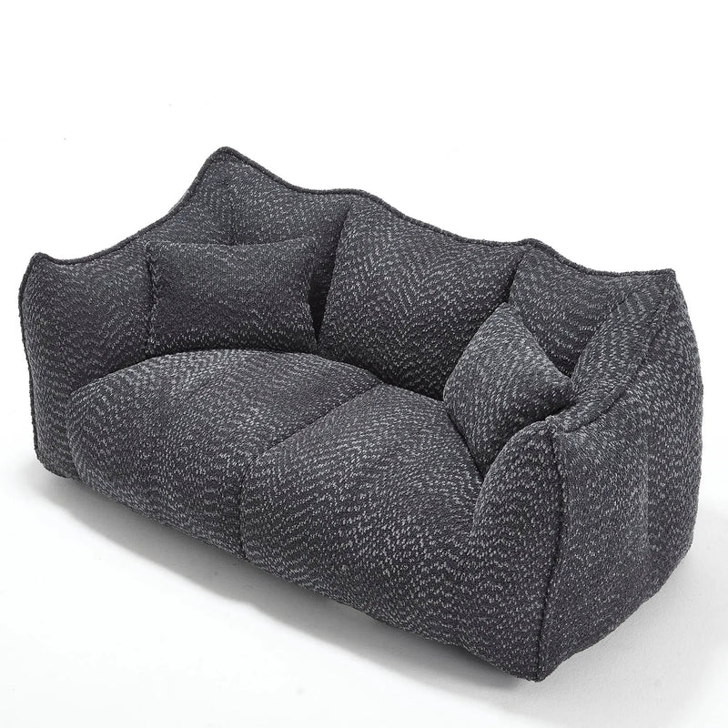 Comfortable Dual Beanbag Chair With High Resilience Foam Core For 2 People by Unique Piece Furniture