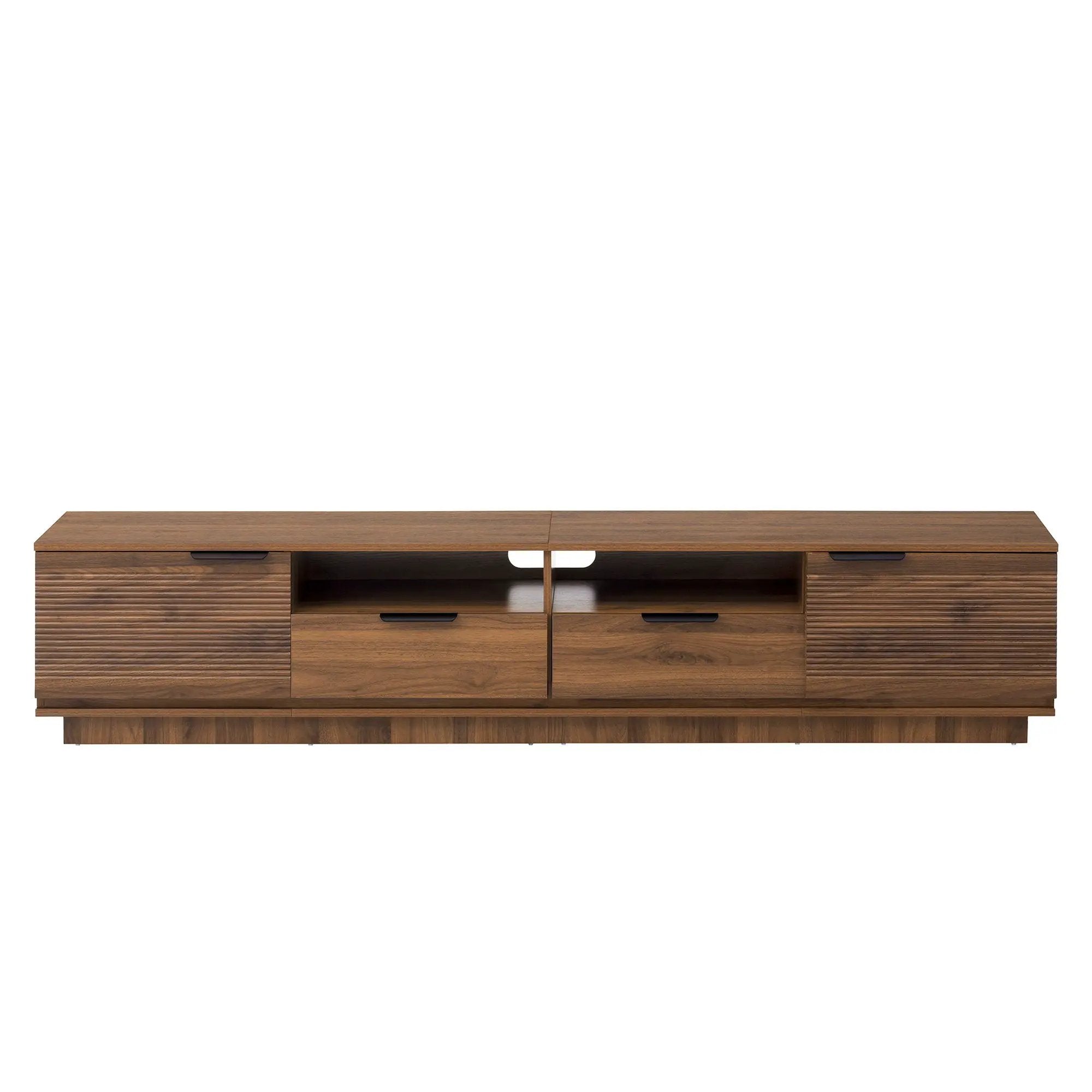 TV Stand, Entertainment Center With Deep Drawers, Cable Management & Soft Closing Hinges by Unique Piece Furniture