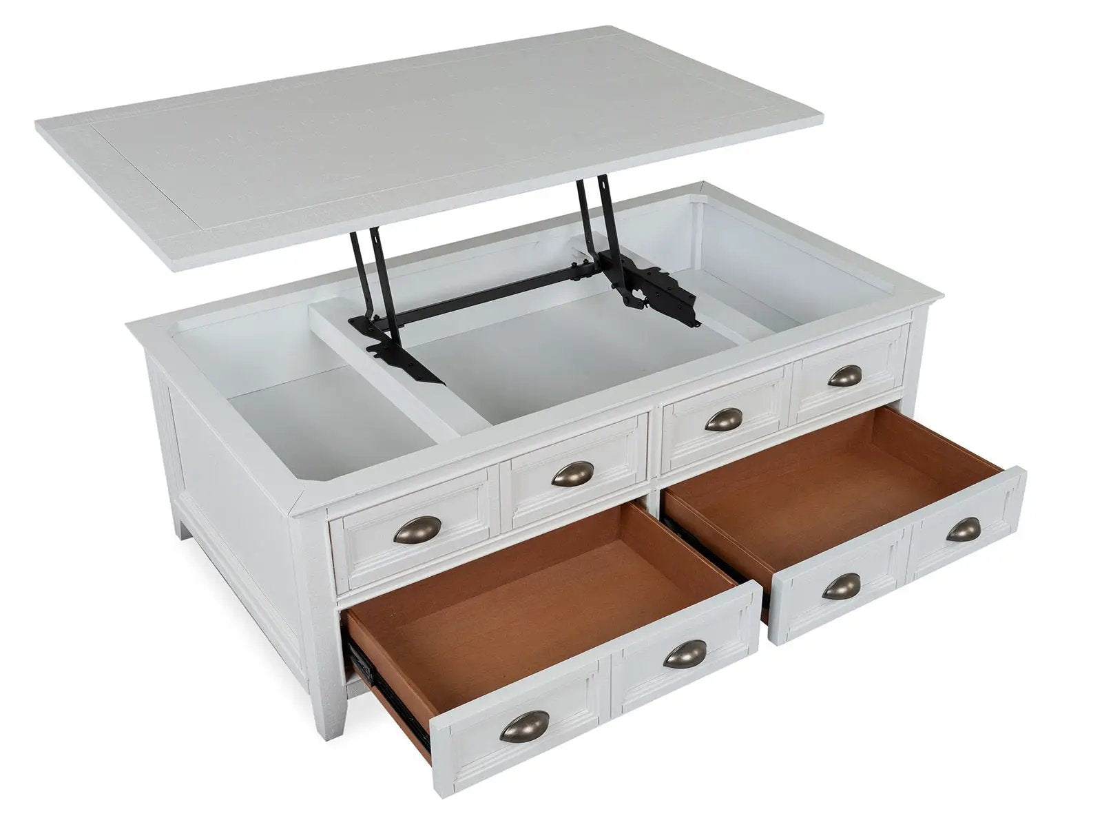 Heron Cove - Lift Top Storage Cocktail Table With Casters - Chalk White by Unique Piece Furniture