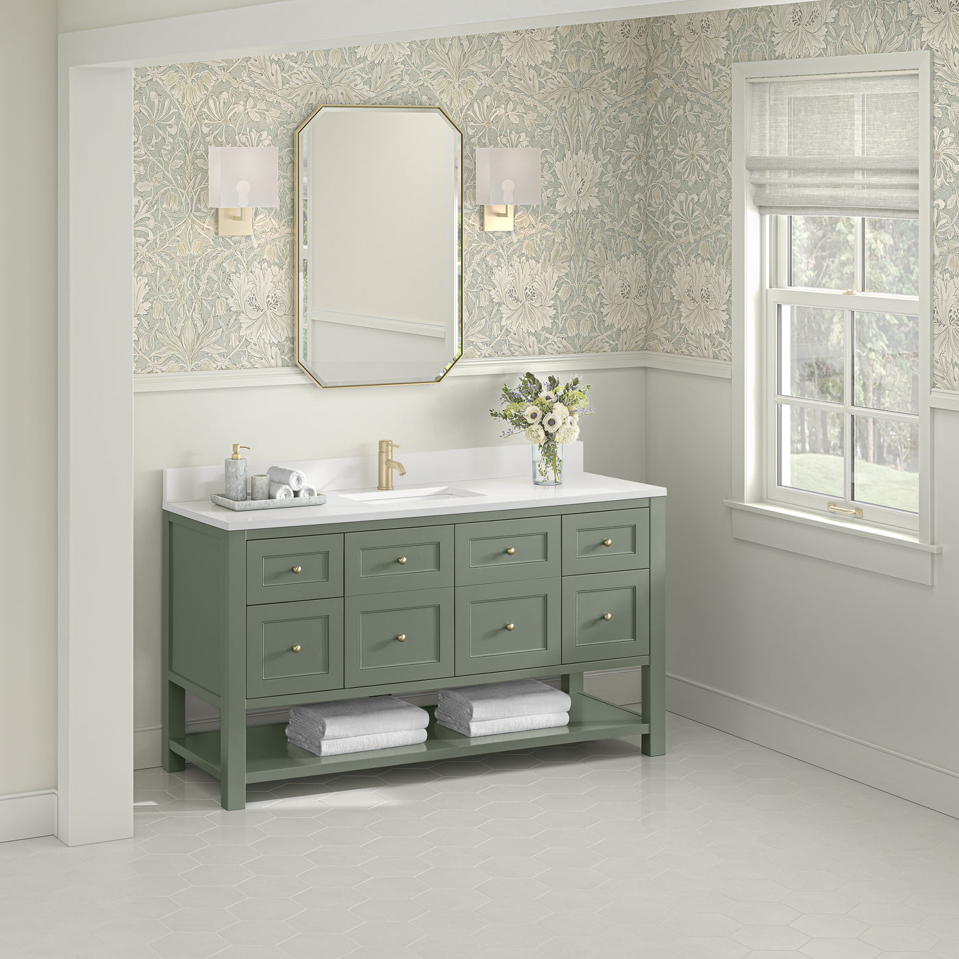 James Martin Breckenridge 60" Single Bathroom Vanity, Smokey Celadon, view 31