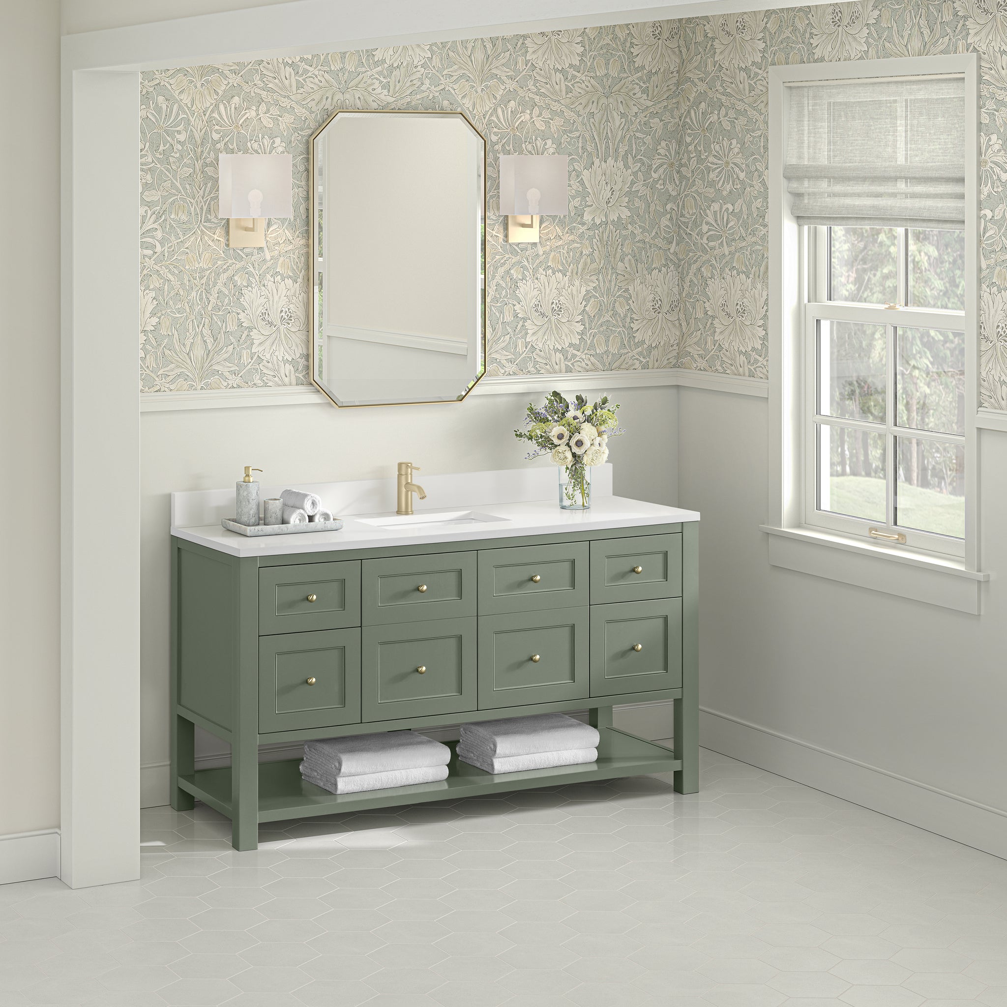 James Martin Breckenridge 60" Single Bathroom Vanity, Smokey Celadon, view 31