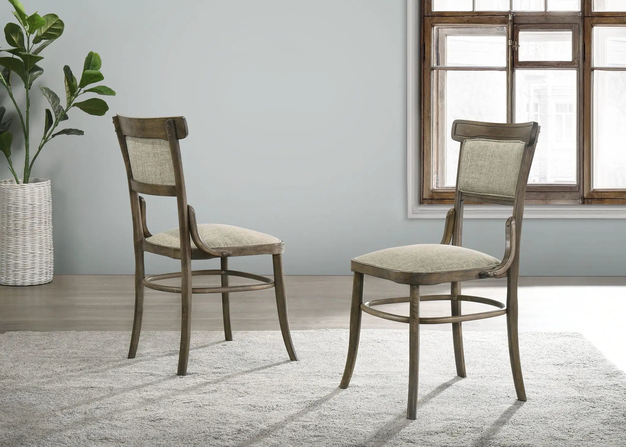 Bistro - Wide Dining Chair With Cushion (Set of 2) - Vintage Walnut by HouseOfZazla