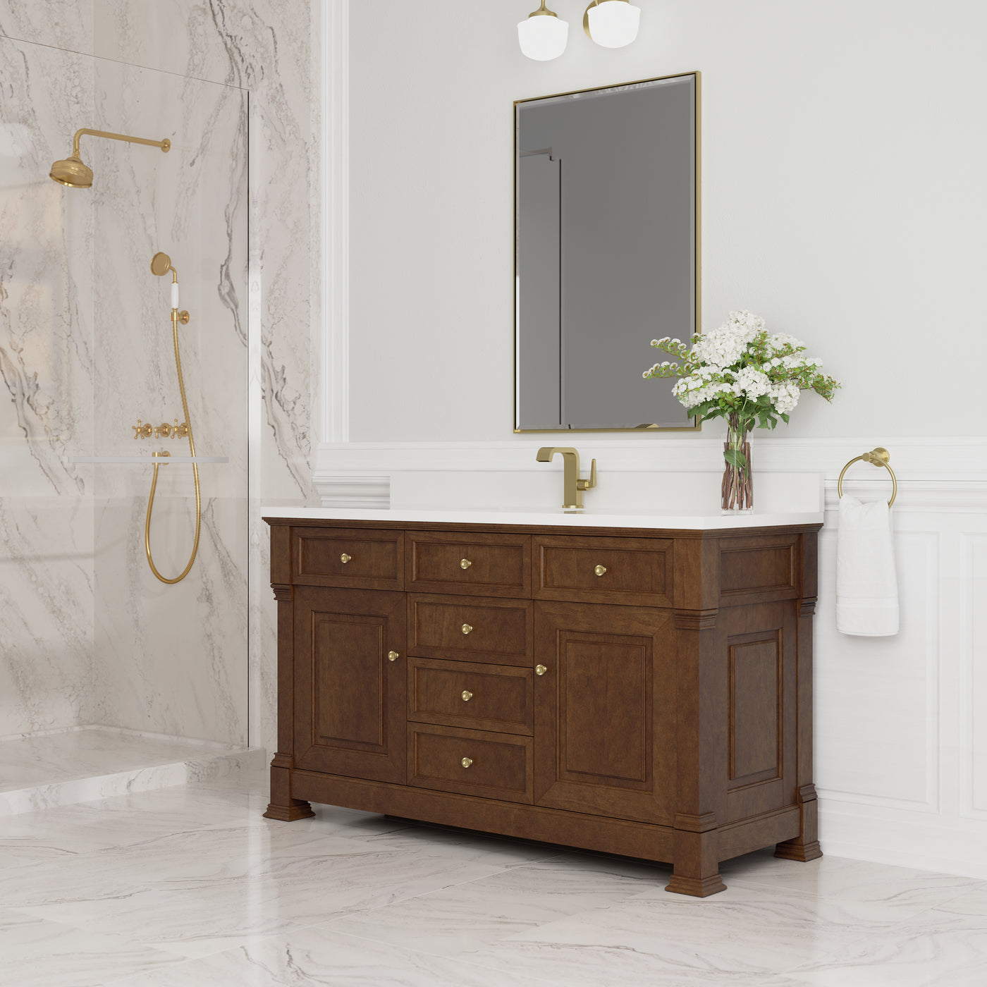James Martin Brookfield 60" Single Bathroom Vanity, Honey Oak, view 31