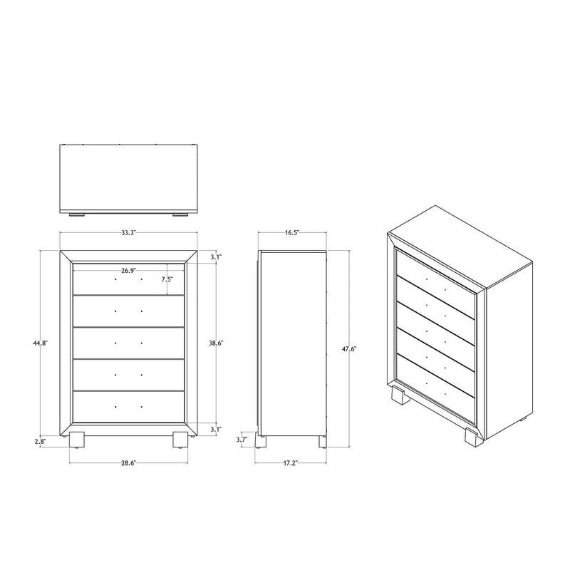 Skye - Marble Chest - White by Unique Piece Furniture