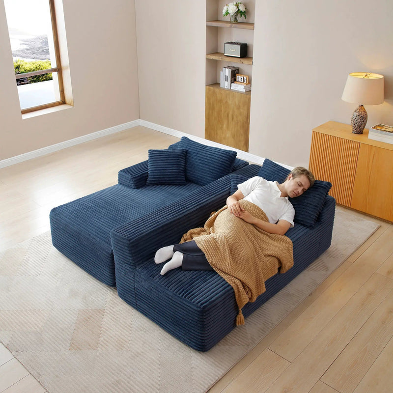 105'' Modular Sectional Sofa with Deep Seat and Chaise by HouseOfZazla