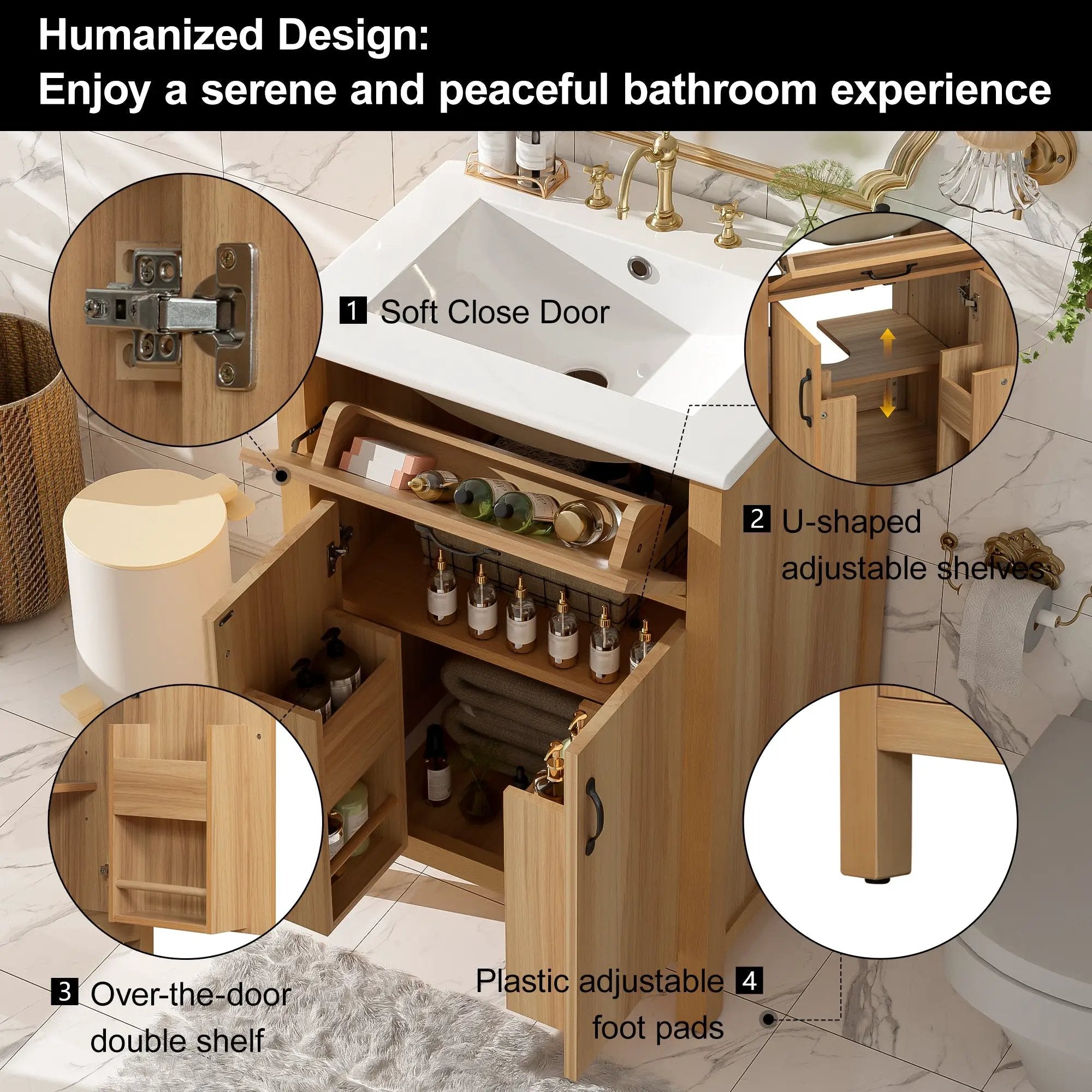 48" Bathroom Vanity with Solid Wood Frame by HouseOfZazla
